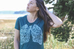 BREATHE - Women's Eco Tee - Heather Green