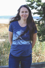 WAVE - Women's Eco Tee - Heather Navy SALE