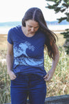 WAVE - Women's Eco Tee - Heather Navy SALE