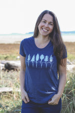 TREELINE - Women's Eco Tee - Heather Navy SALE