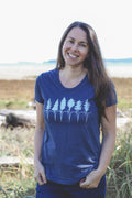 TREELINE - Women's Eco Tee - Heather Navy SALE