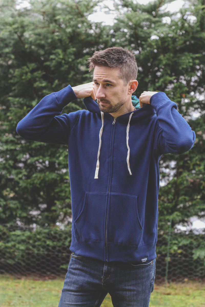 Unisex Zip Up Eco Hoodie - Navy