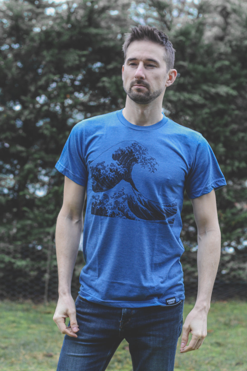 WAVE - Unisex Eco Tee - Heather Blue - SALE