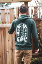 WILD WEST COAST Unisex Zip Up Eco Hoodie - Forest Green