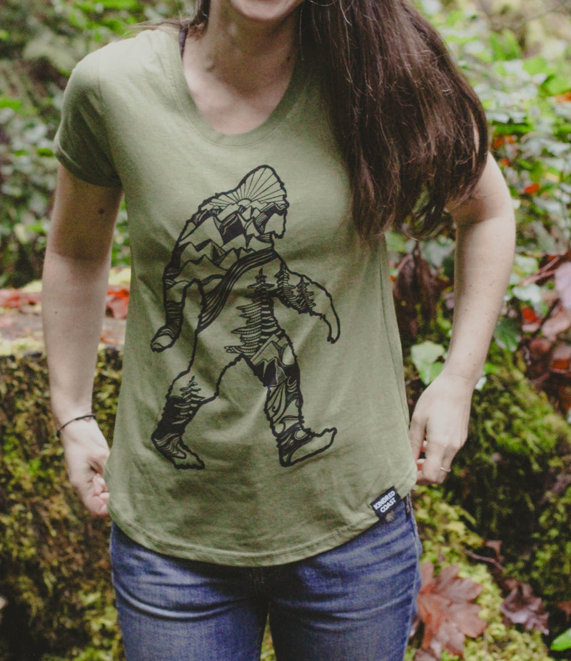 SASQUATCH- Women's Eco Tee - Army