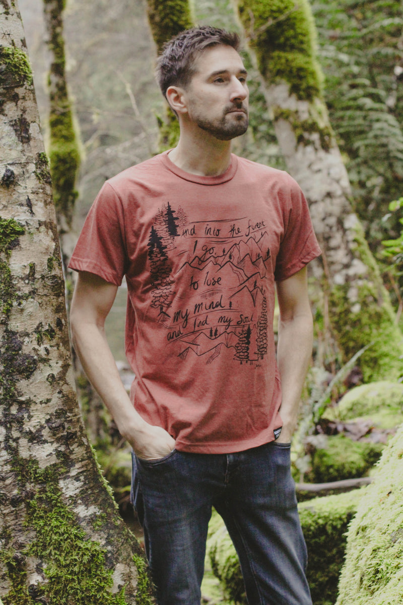INTO THE FOREST - Unisex Eco Tee - Rust - SALE