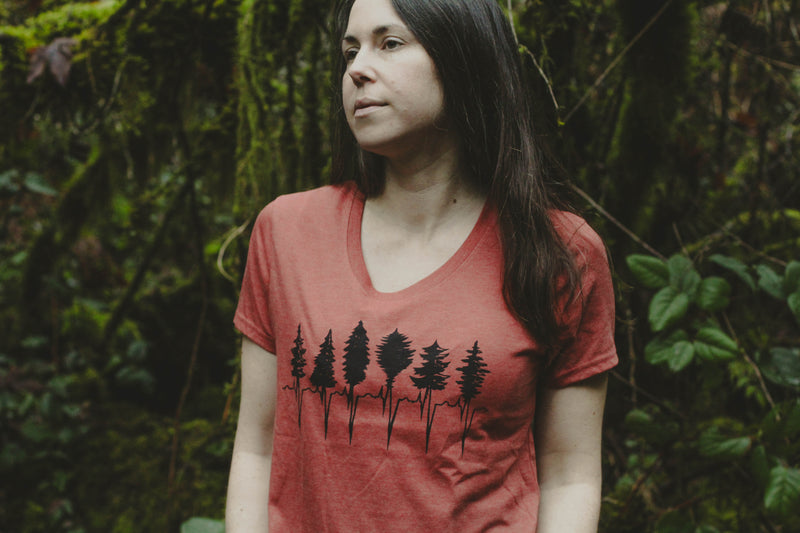 TREELINE - Women's Eco Tee - Rust - SALE