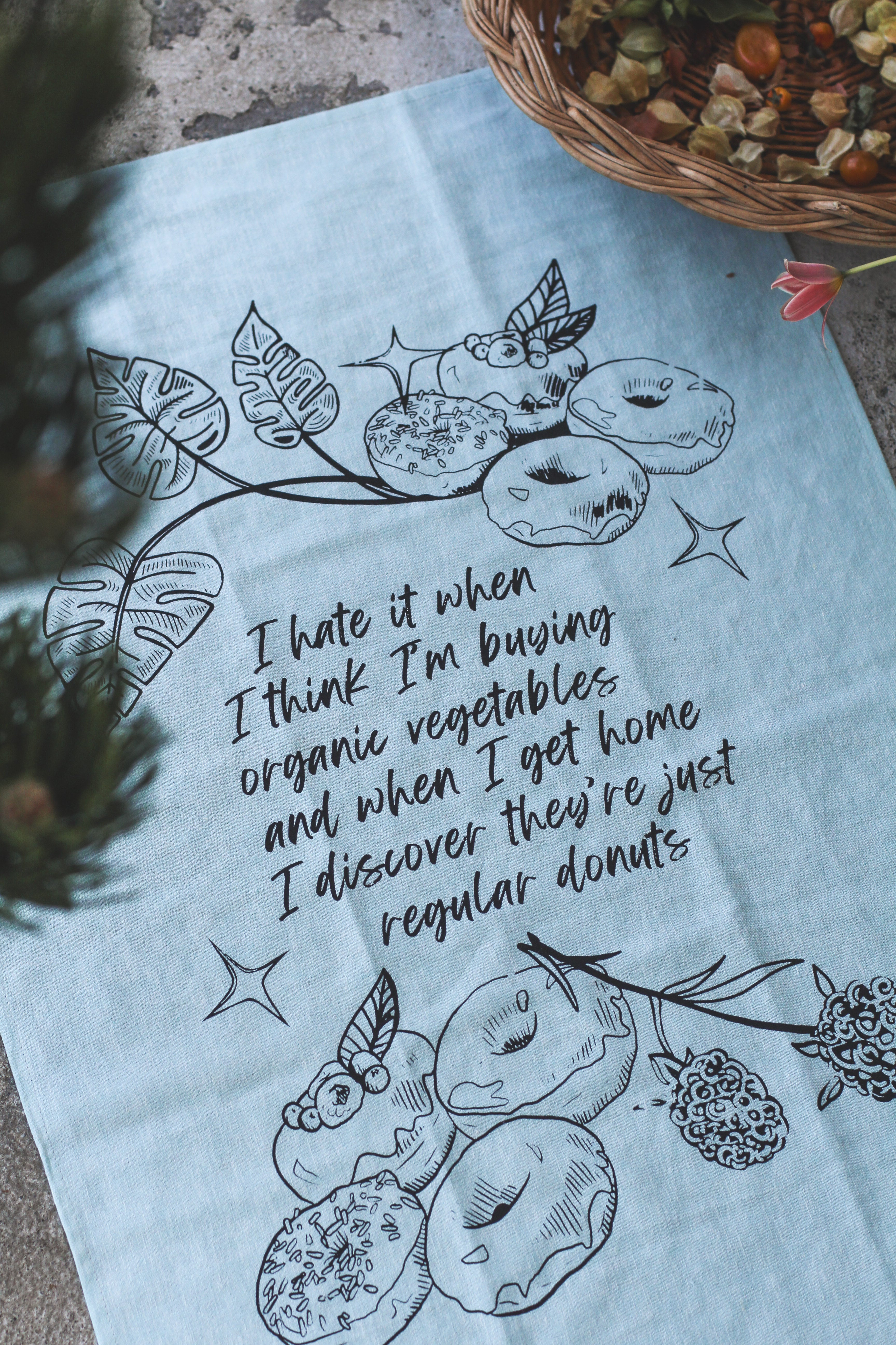 DOUGHNUTS - Organic Cotton & Hemp Tea Towel