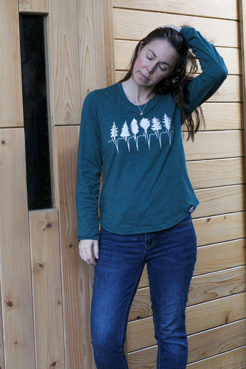 TREELINE - Women's Eco Long Sleeve Tee - Heather Green
