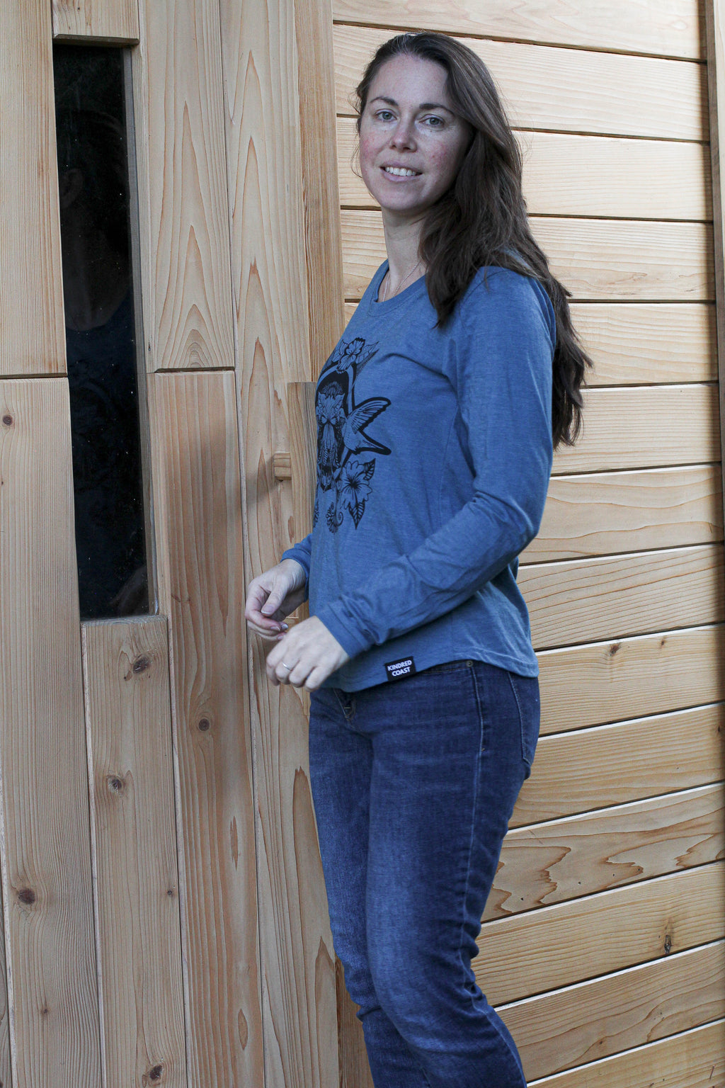 HUMMINGBIRD - Women's Eco Long Sleeve Tee - Heather Teal