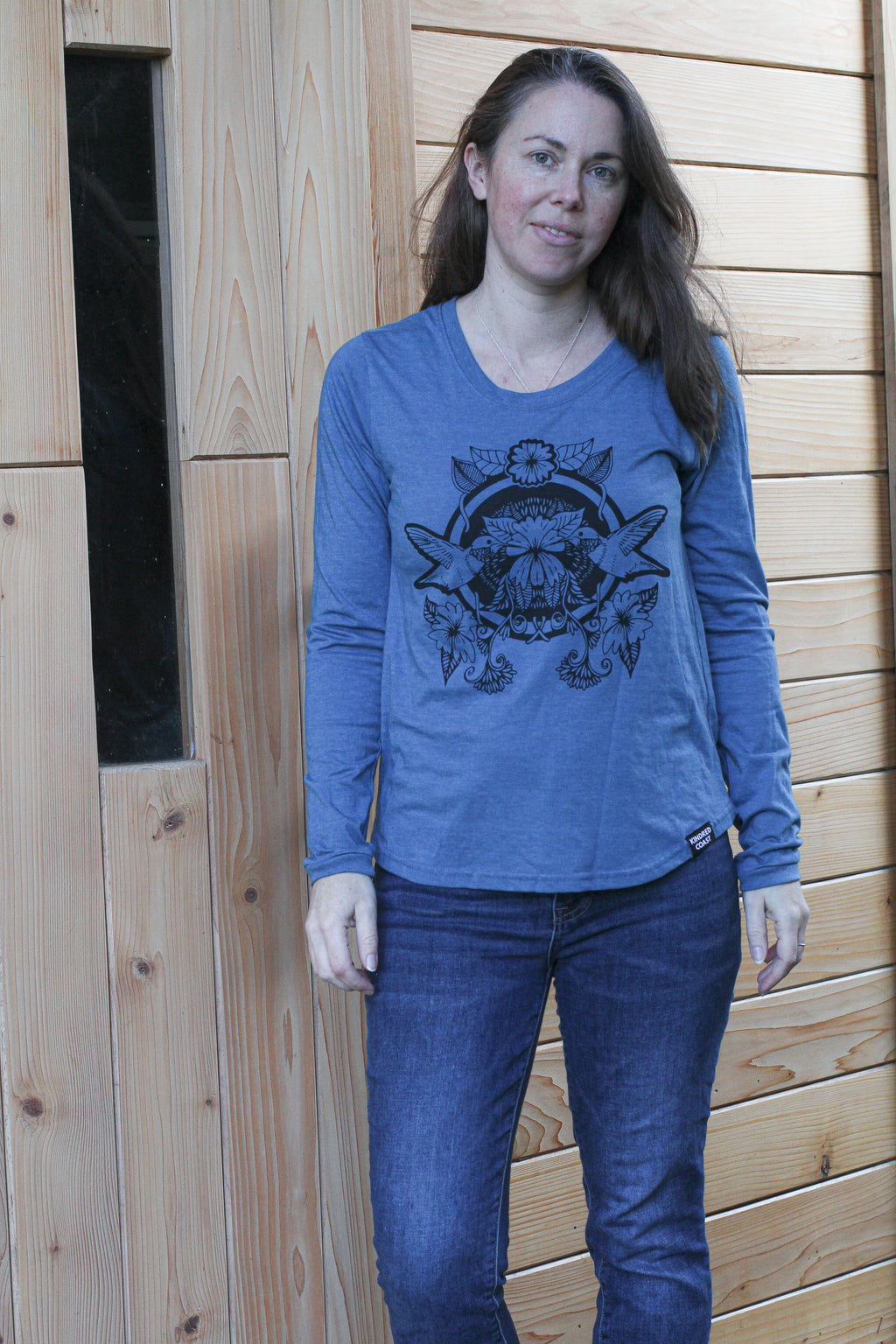 HUMMINGBIRD - Women's Eco Long Sleeve Tee - Heather Teal