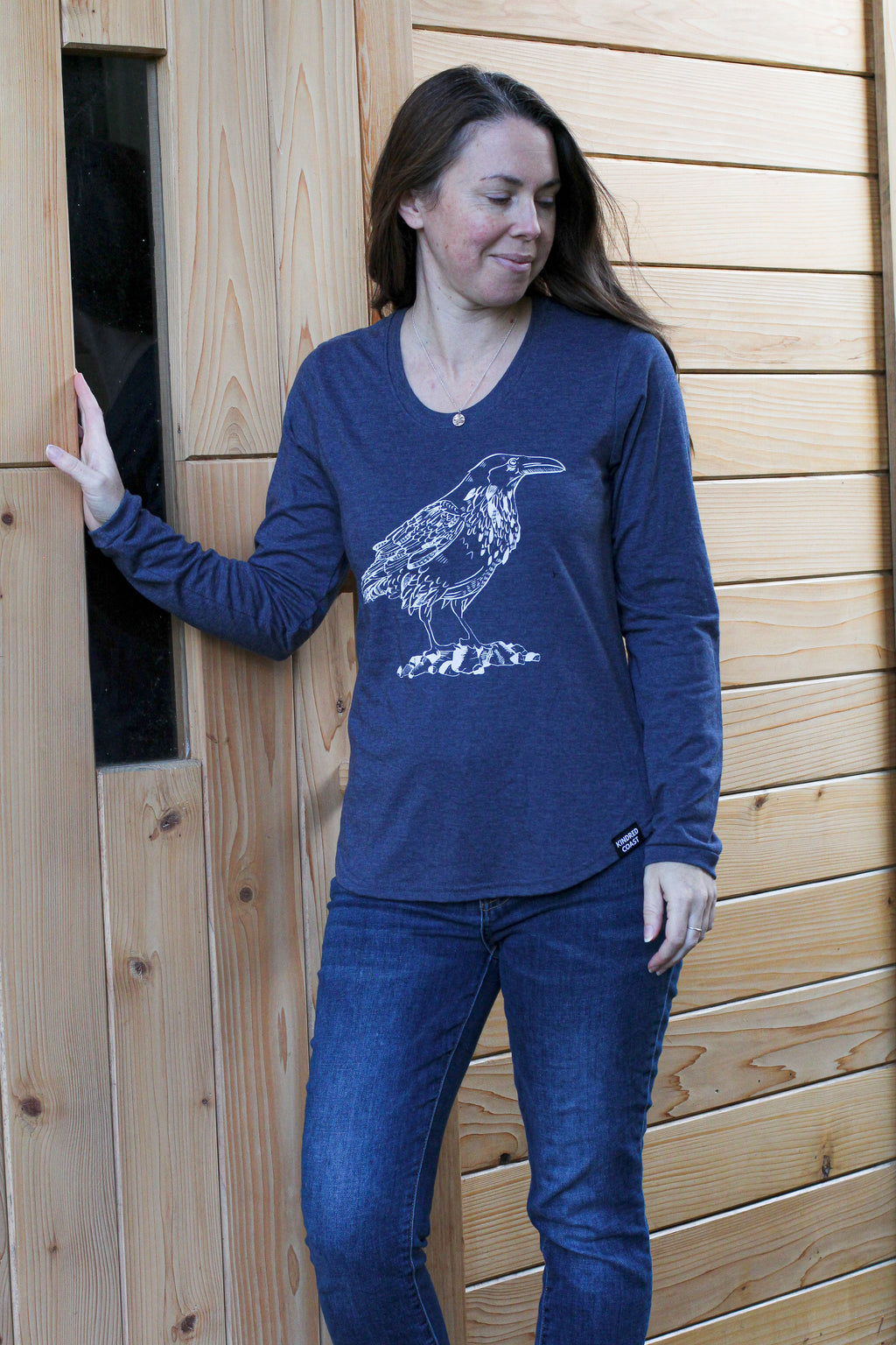 RAVEN - Women's Eco Long Sleeve Tee - Heather Navy