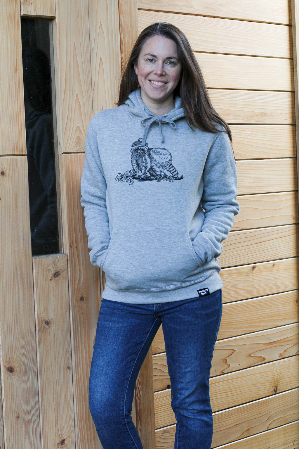RACCOON - Unisex Eco Hoodie - Heather Grey