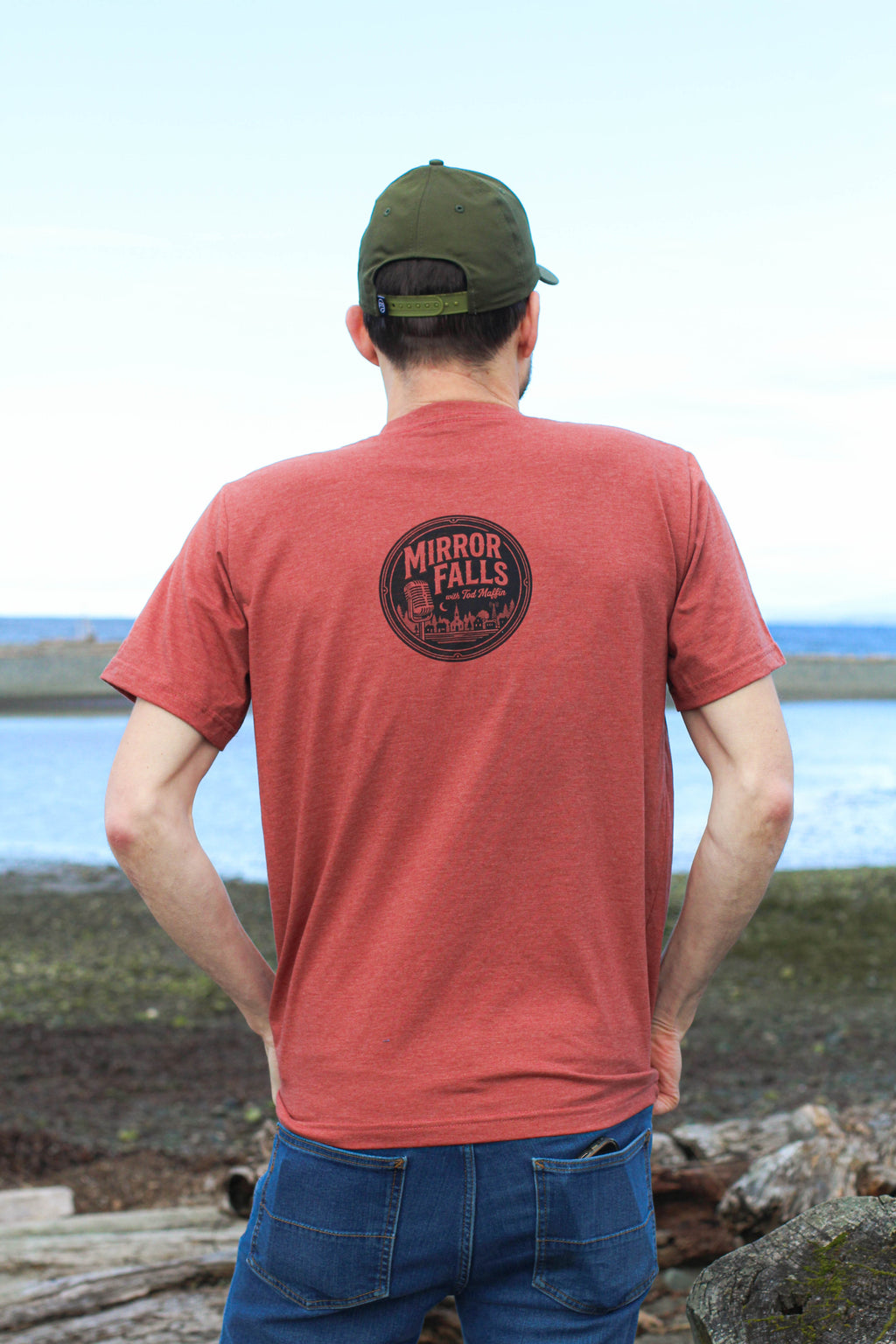 Tod Maffin's Mirror Falls - Unisex Eco Tee - Heather Rust