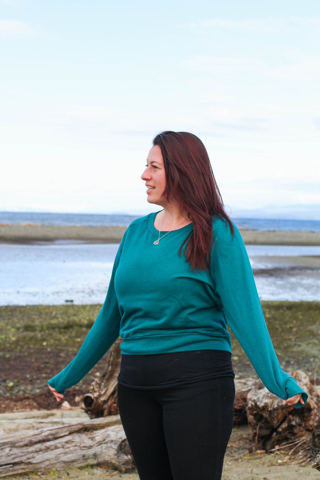 CLASSIC - Womens TENCEL™ Lyocell Crop Sweater Peacock