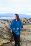 Moroccan Poncho with Oak Leaves Print