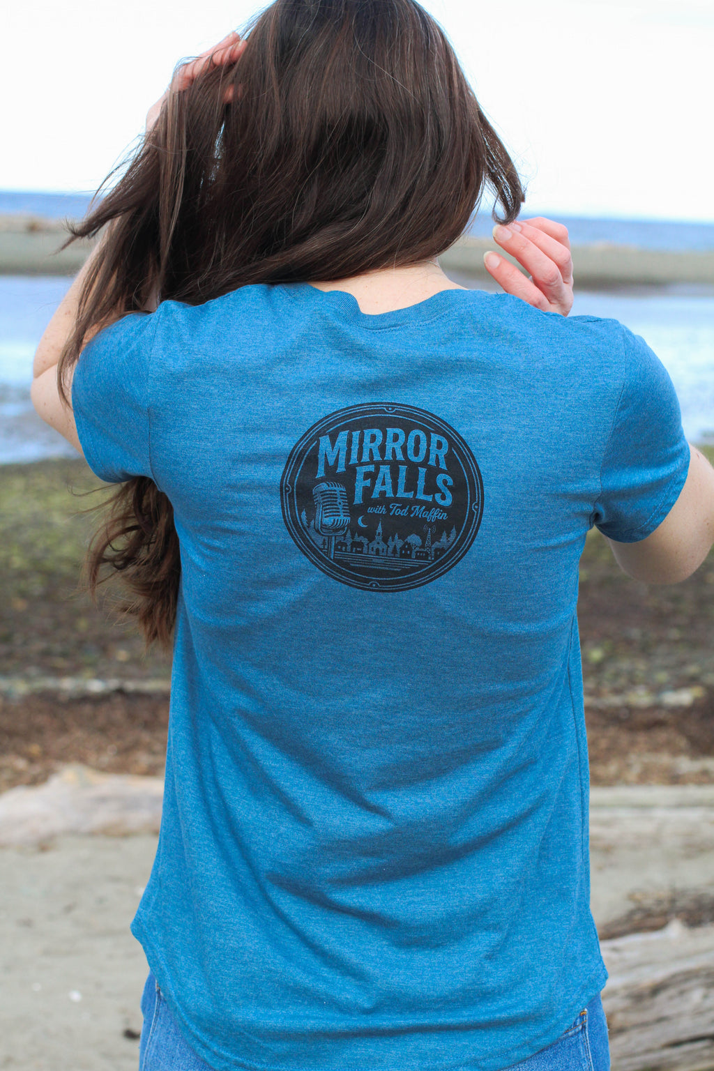 Tod Maffin's Mirror Falls - Women's Eco Tee - Heather Teal