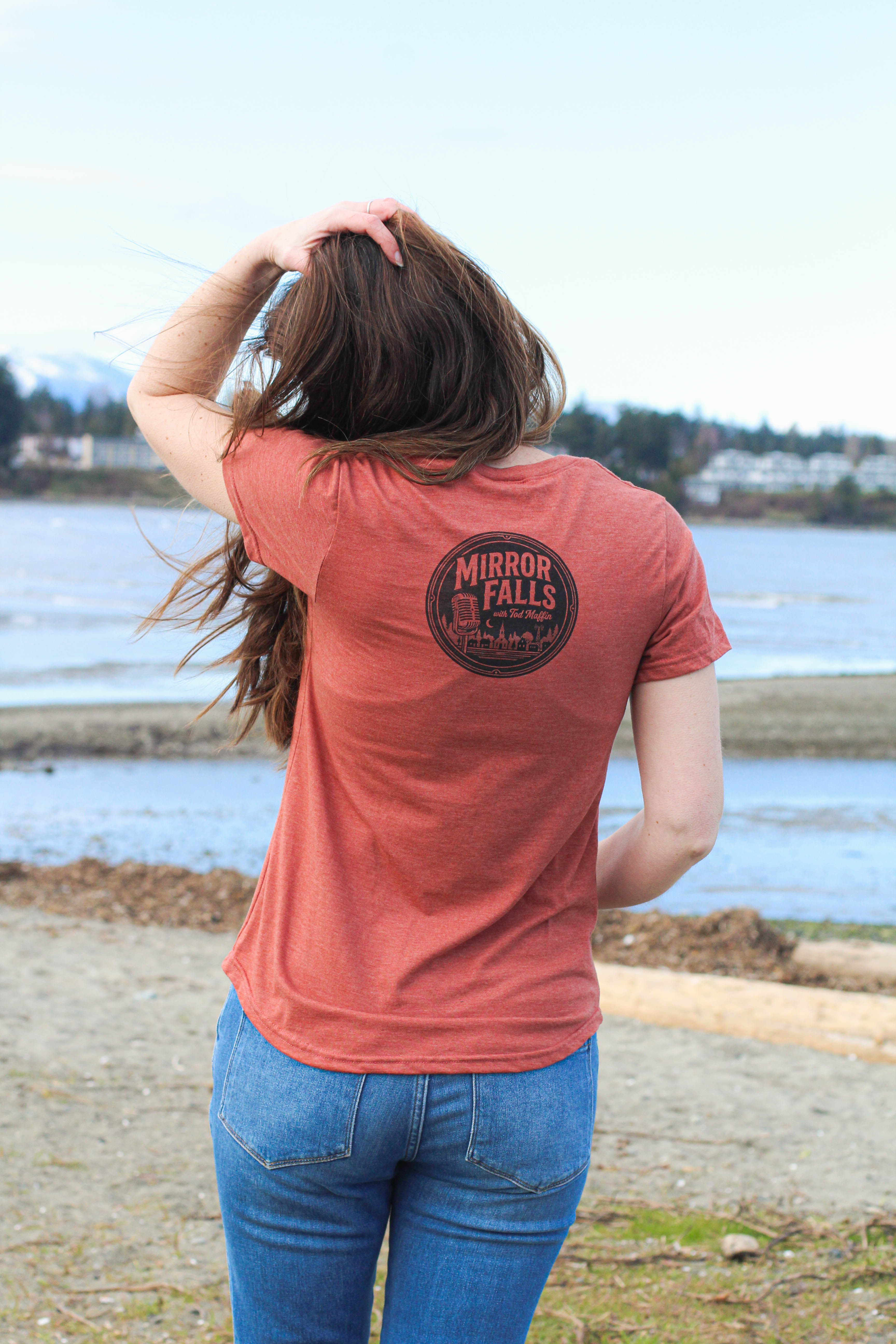 Tod Maffin's Mirror Falls - Women's Eco Tee - Heather Rust
