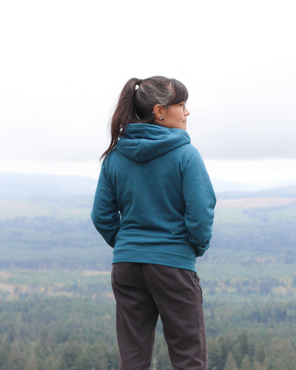 Zip Up Organic Cotton Hoodie- Blank Apparel - Ocean Blue