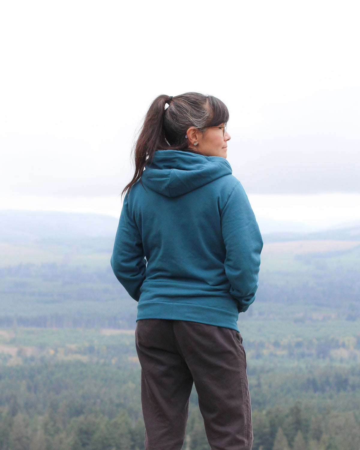 Zip Up Organic Cotton Hoodie- Blank Apparel - Ocean Blue