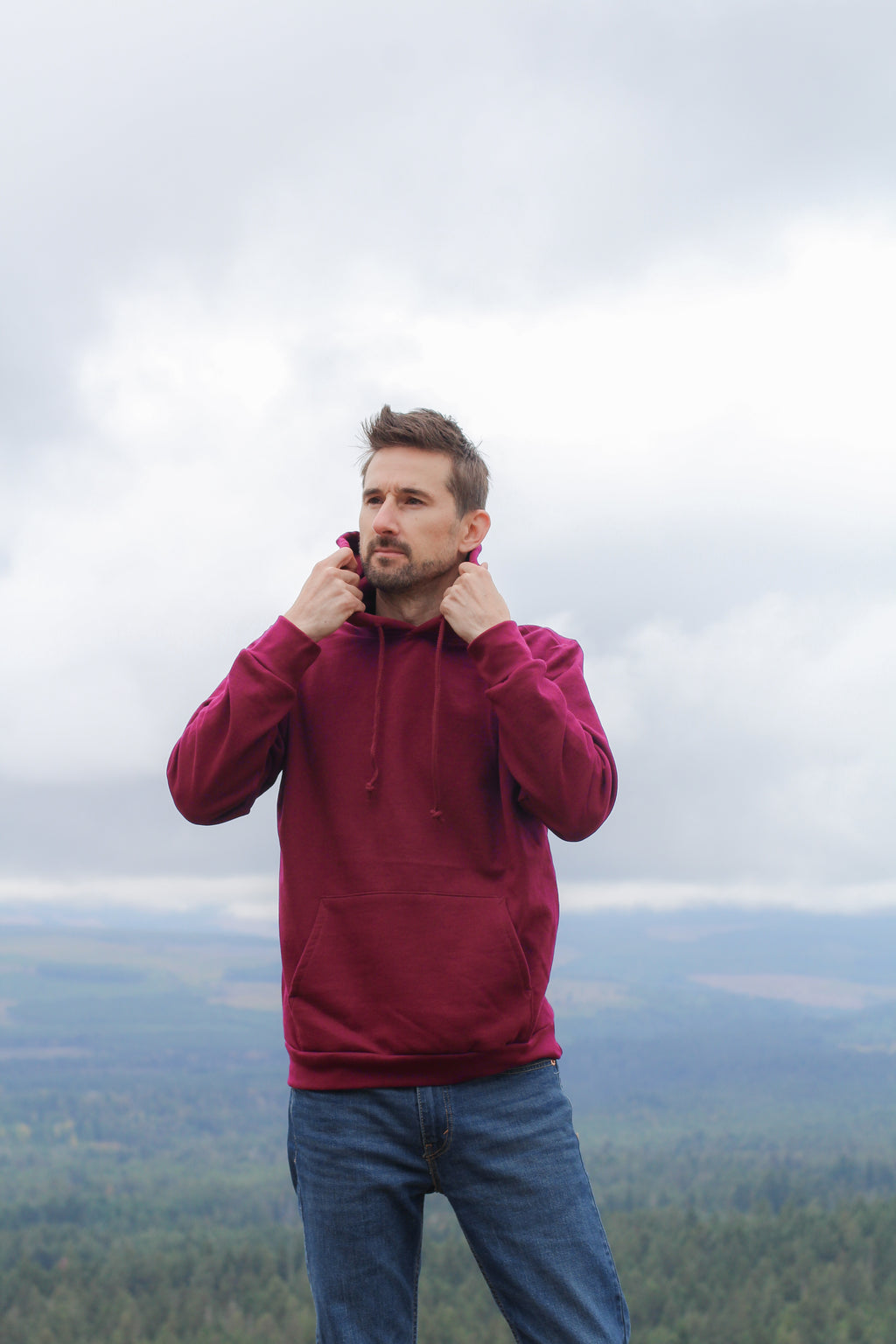 Unisex Organic Cotton Hoodie - Blank Apparel - Maroon