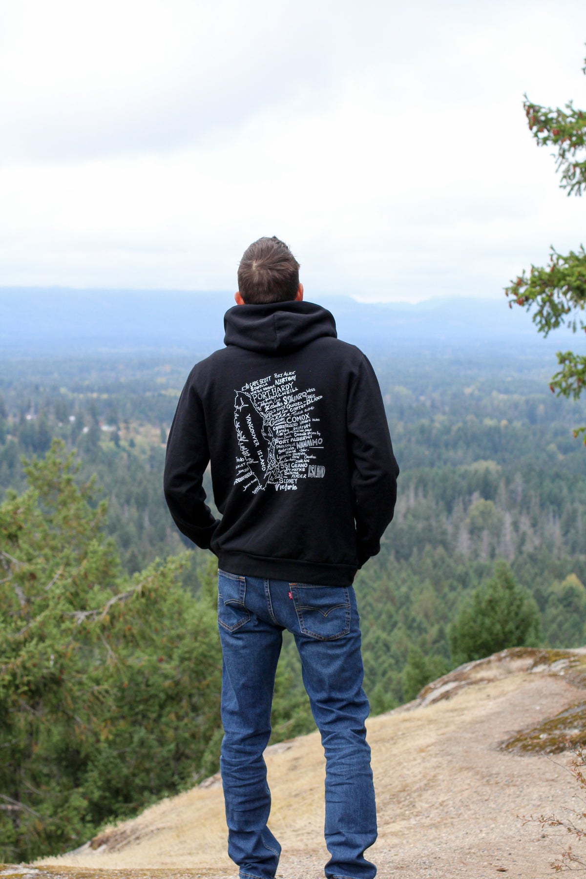 VAN ISLE Unisex Zip Up 100% Organic Cotton Hoodie - Black