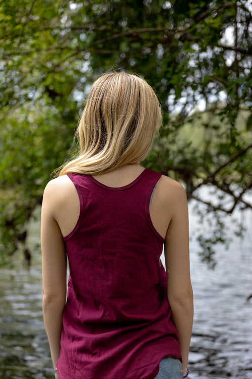 NOOTKA ROSE - Women's Racerback 100% Organic Cotton Tank Top - Maroon