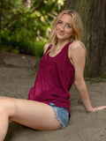 Women's Racerback 100% Organic Cotton Tank Top- Blank Apparel  - Maroon