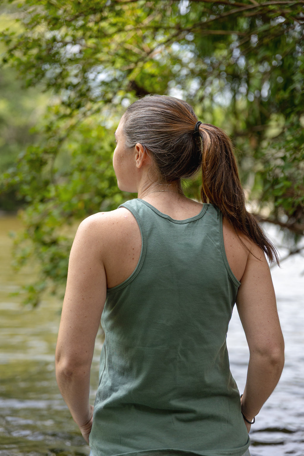 Women's Racerback 100% Organic Cotton Tank Top- Blank Apparel  - Seafoam