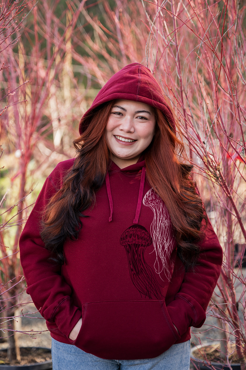 JELLYFISH - Unisex Eco Hoodie - Bordeaux
