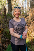 BIKE WORLD - Women's Eco Tee - Heather Brown - SALE