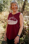 FLOATING ISLAND - Women's Relaxed Bamboo Tank - Bordeaux Red - SALE