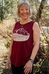 FLOATING ISLAND - Women's Bamboo Tank - Bordeaux Red