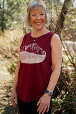 FLOATING ISLAND - Women's Bamboo Tank - Bordeaux Red - SALE