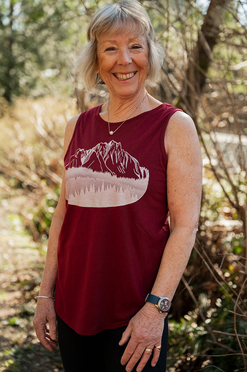 FLOATING ISLAND - Women's Bamboo Tank - Bordeaux Red