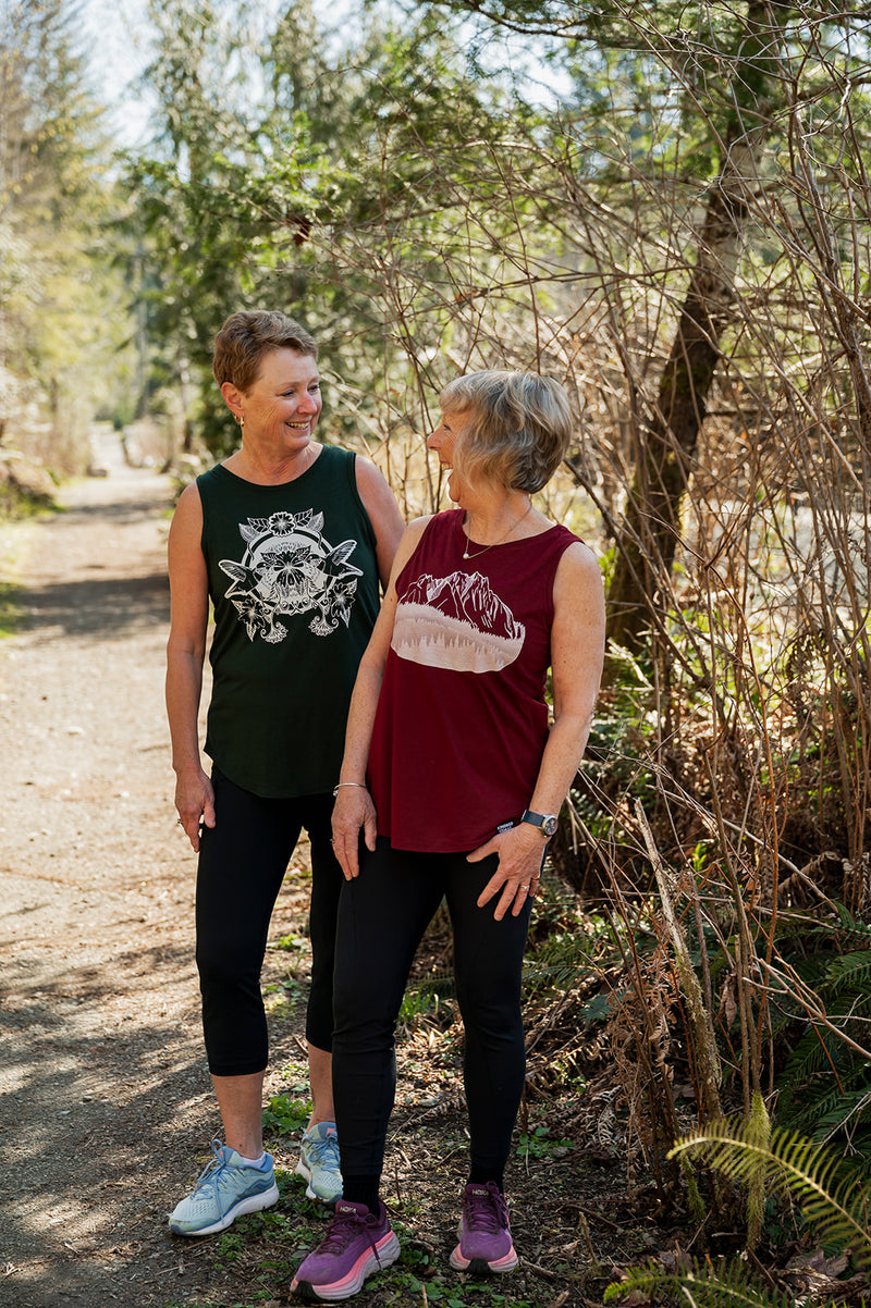 FLOATING ISLAND - Women's Bamboo Tank - Bordeaux Red