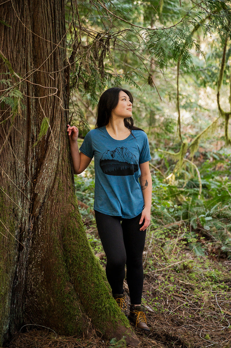 FLOATING ISLAND - Women's Eco Tee - Heather Teal - SALE
