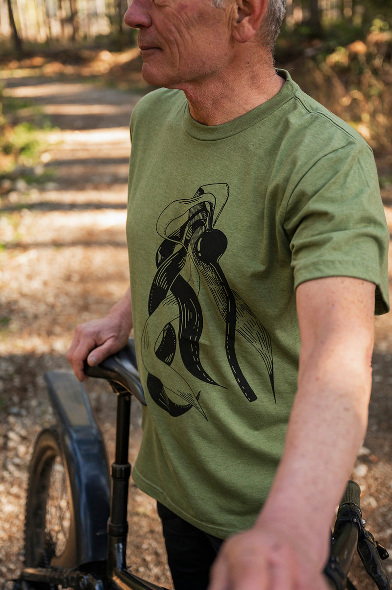 BIG KELP - Unisex Eco Tee - Heather Army Green - SALE