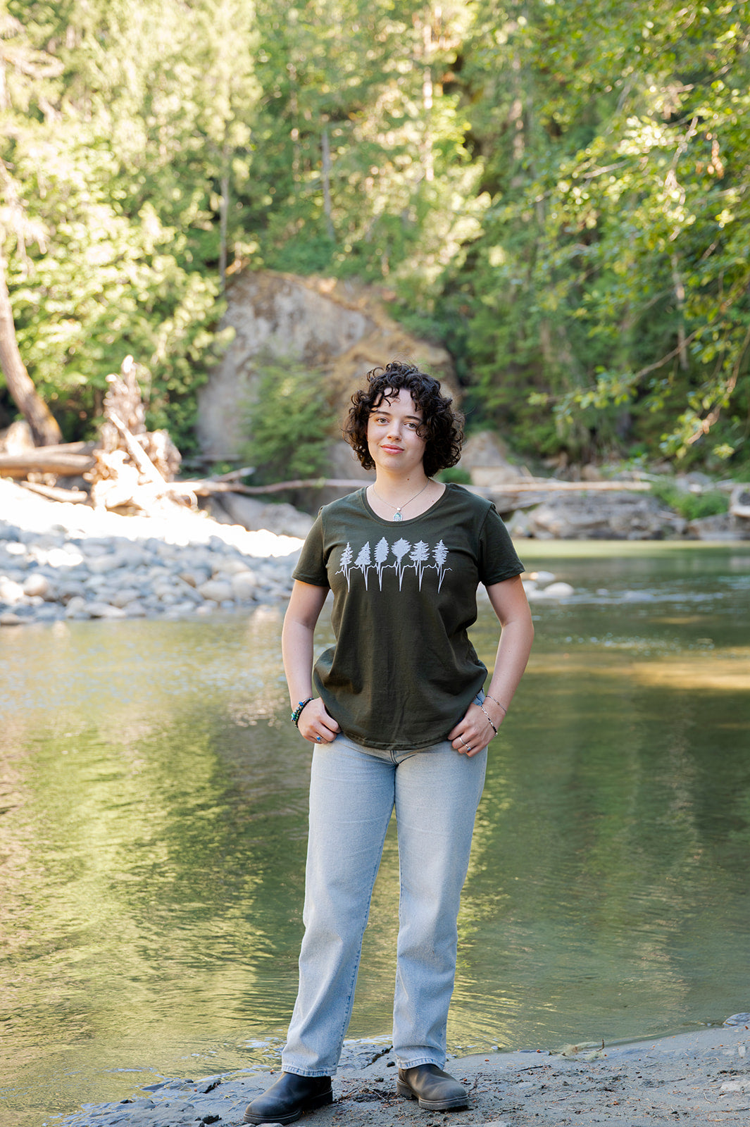 TREELINE - Women's 100% Organic Cotton Tee - Olive