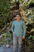 Unisex 100% Organic Cotton Long Sleeve Tee - Blank Apparel - Seafoam