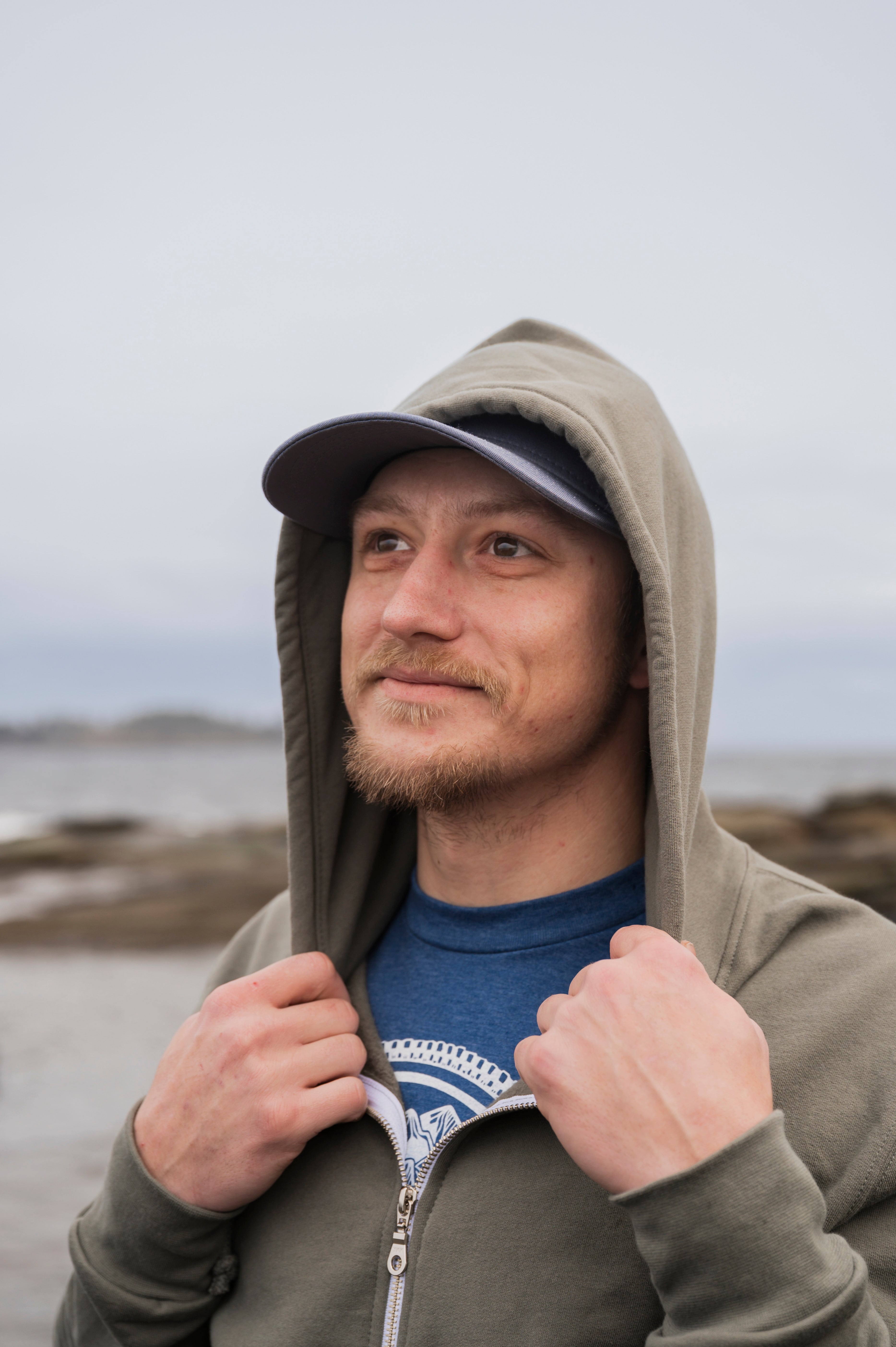 Zip Up Organic Cotton Hoodie - Sage