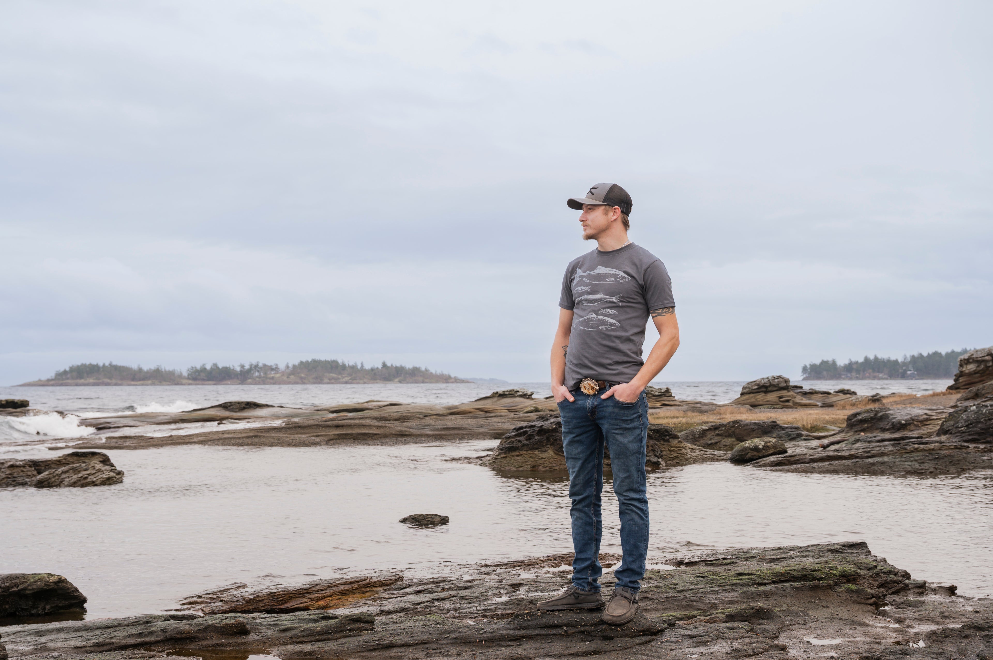 SALMON- Unisex Organic Cotton Tee