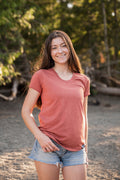 Women's Eco Tee - Blank Apparel - Heather Rust