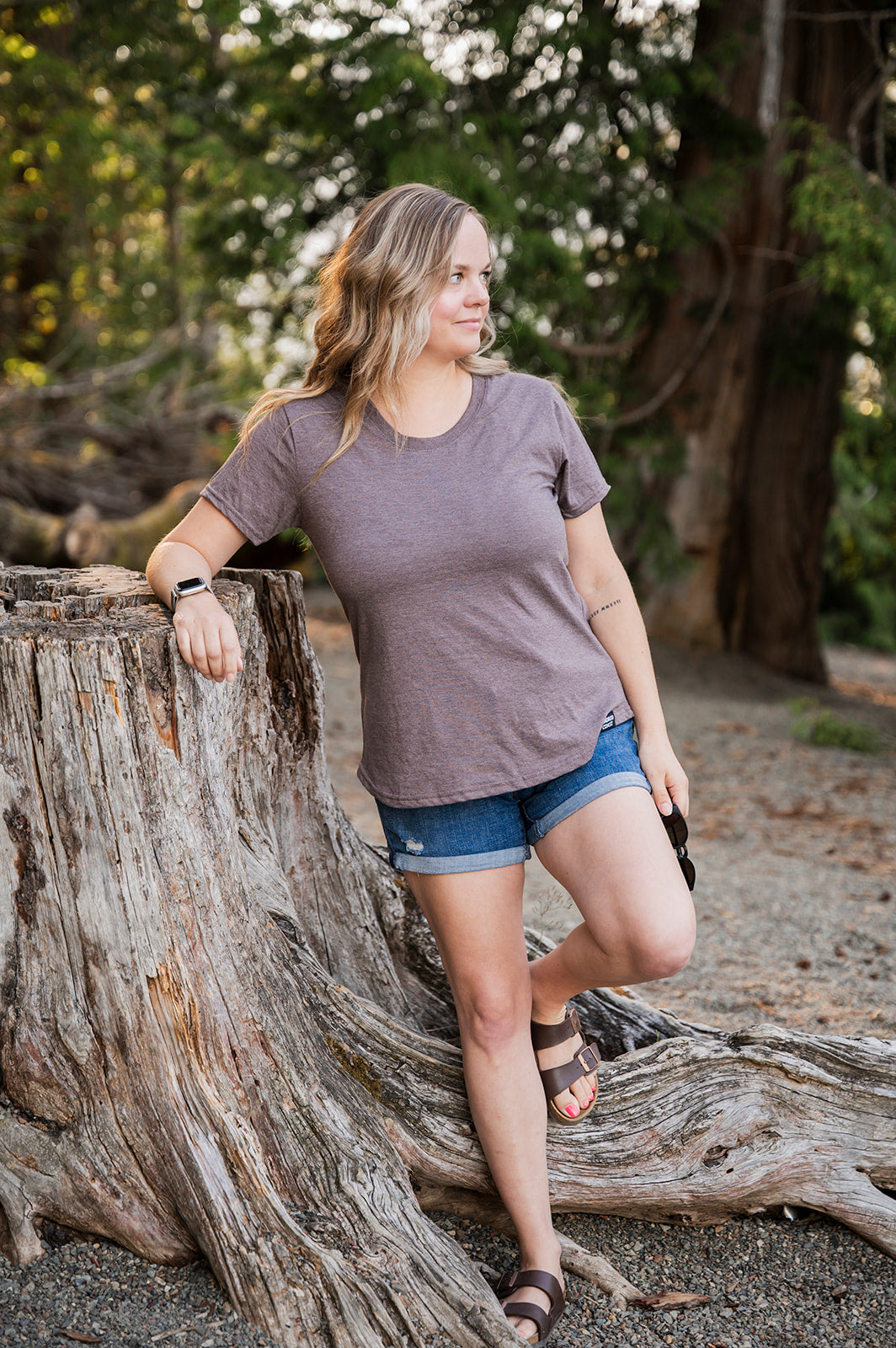 Women's Eco Tee - Blank Apparel - Heather Brown