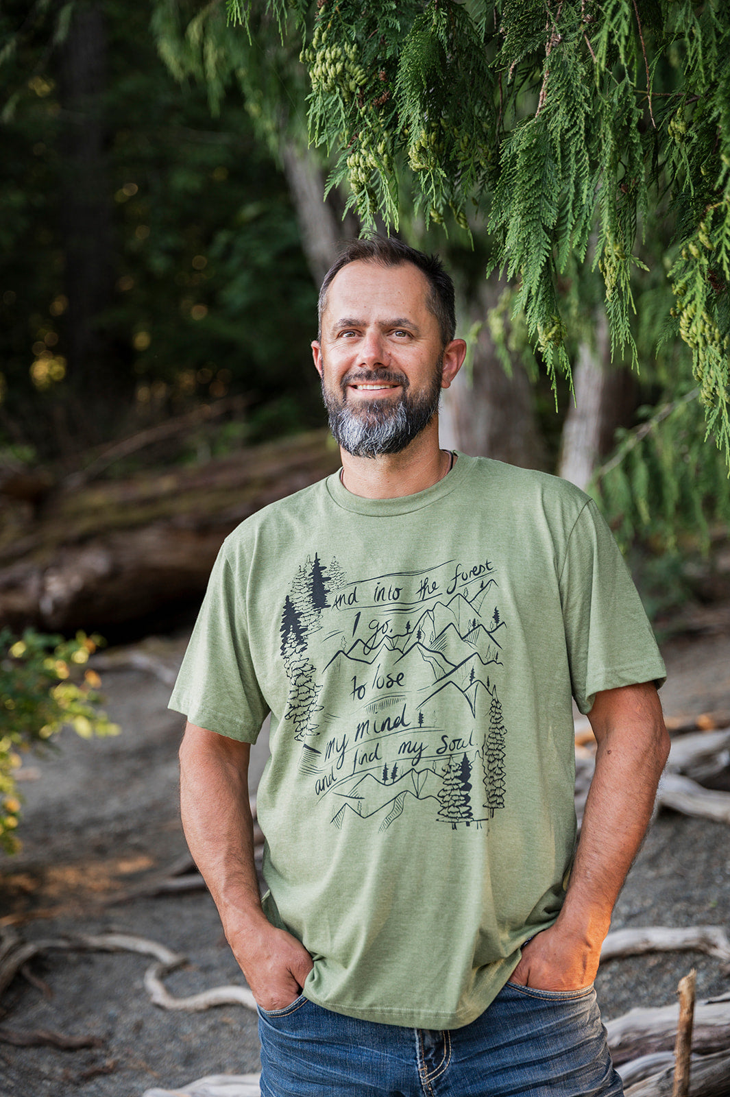 INTO THE FOREST - Unisex Eco Tee - Heather Army
