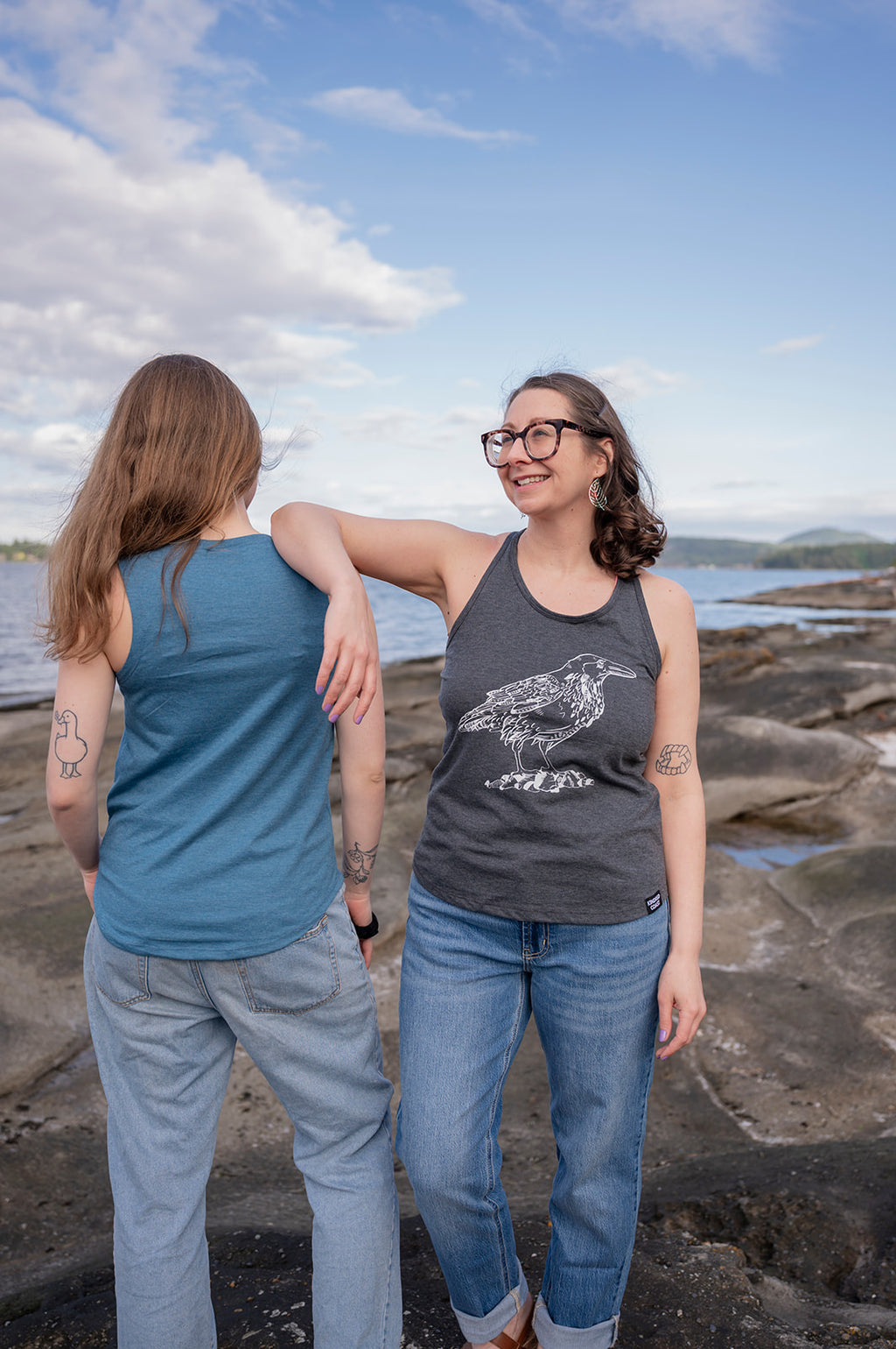 RAVEN - Women's Eco Racerback Tank Top - Charcoal