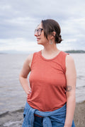 Women's Sleeveless Tank - Blank Apparel - Rust