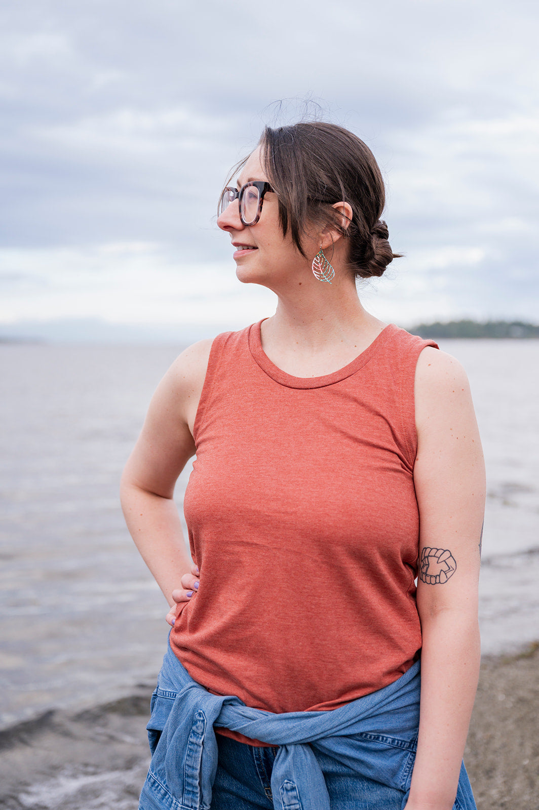 Women's Sleeveless Tank - Blank Apparel - Rust