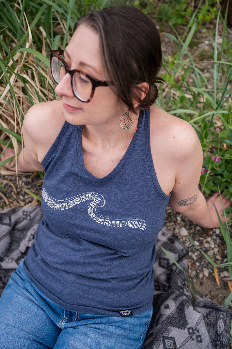 VAN ISLE WAVE - Women's Eco Tank Top - Navy
