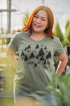WANDER - Women's Eco Tee - Heather Army Green